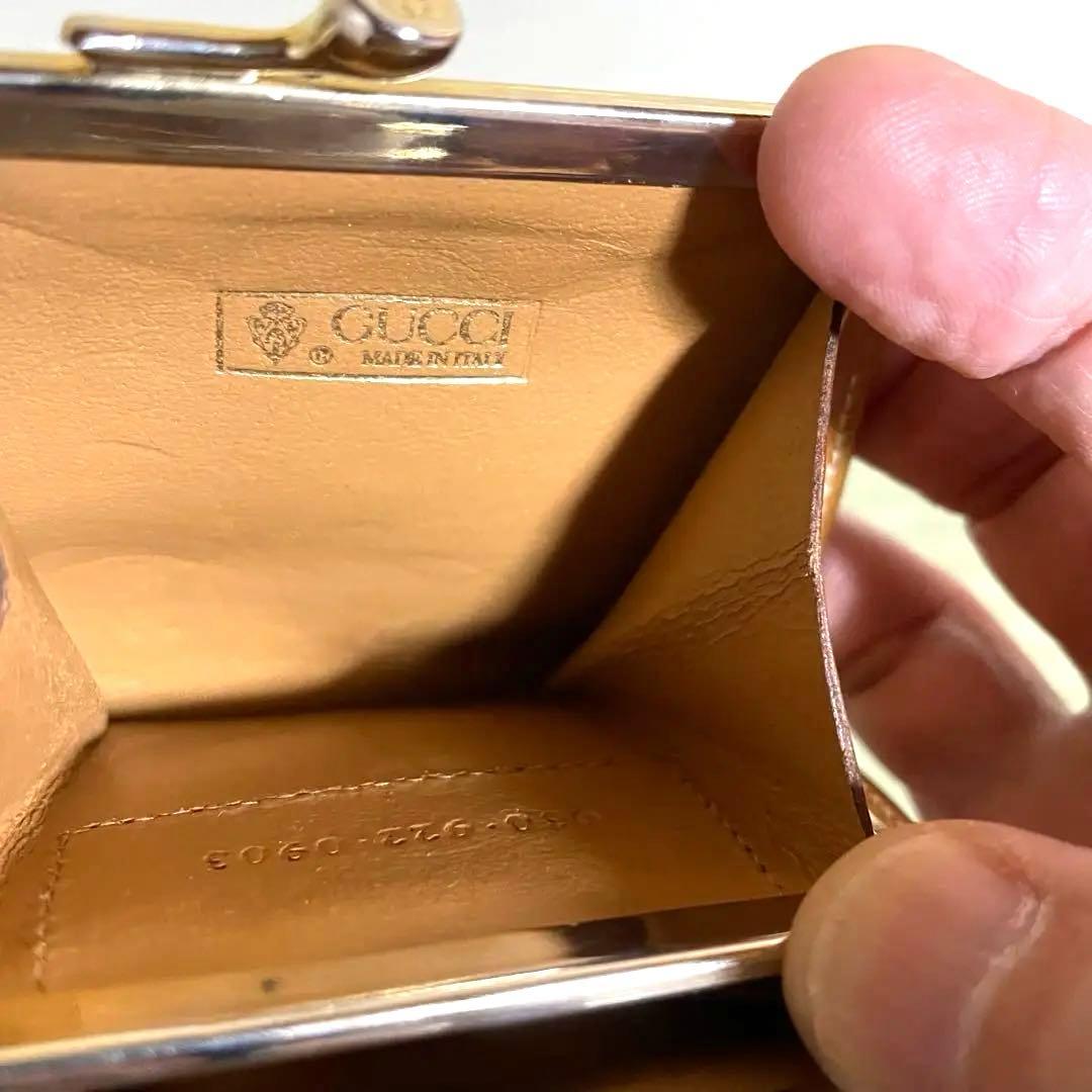 番号15 美品 【グッチ】 インターロッキングG がま口 コインケース GG