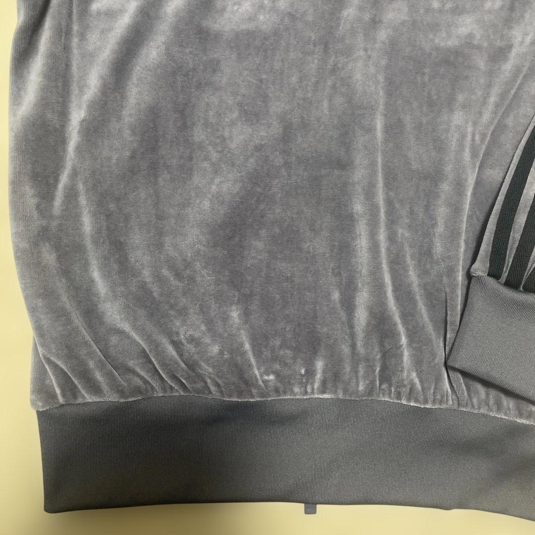 adidas トラックトップ　グレー　L ユニセックス　アディダス　ベロア