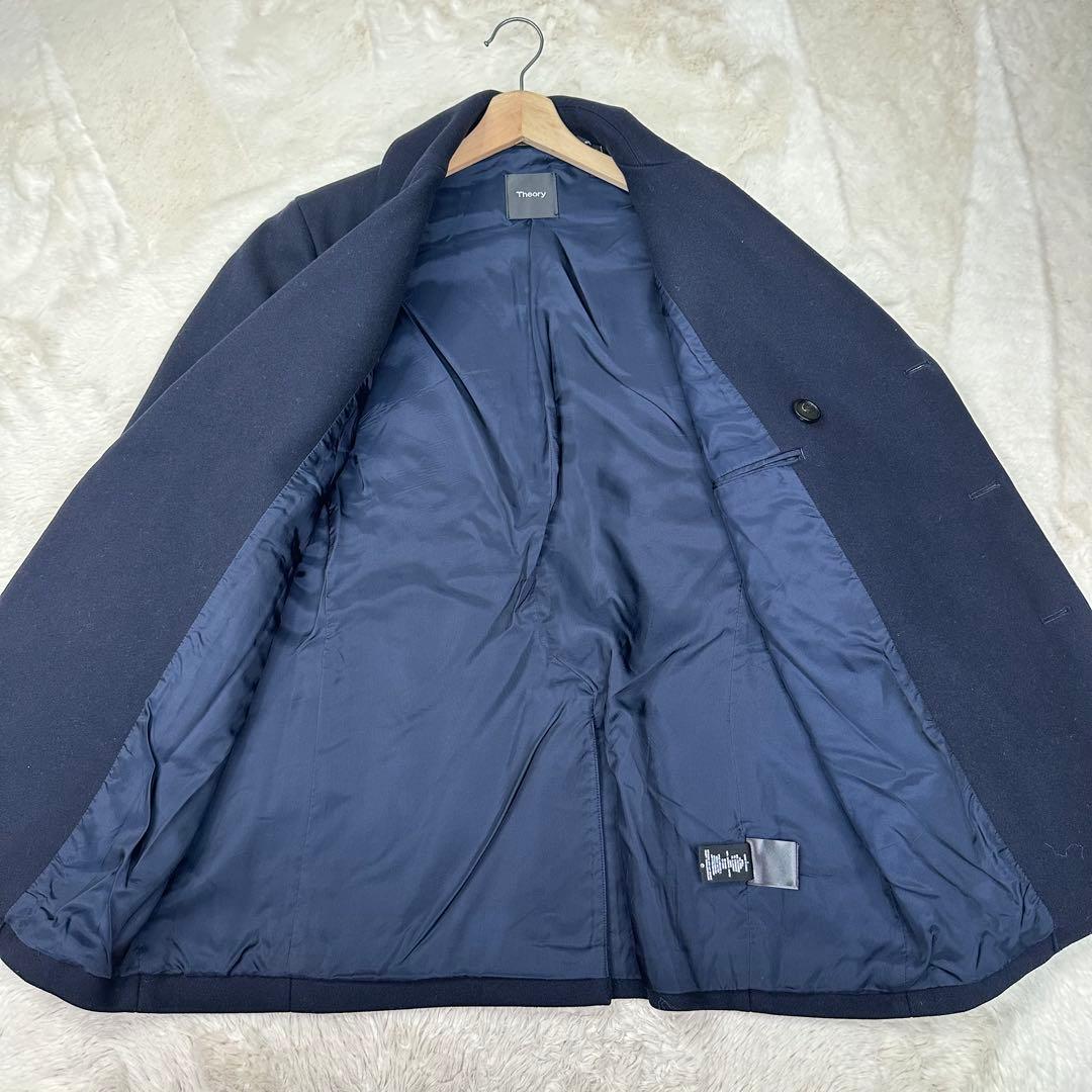 ✨美品✨Theory セオリー 美シルエット Pコート ネイビー 肉厚メルトン