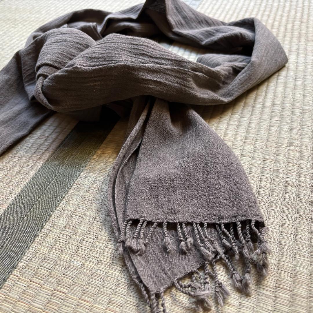 【美品】MITTAN kalaコットンストール 蓬(濃)