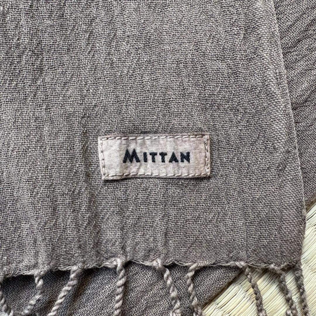【美品】MITTAN kalaコットンストール 蓬(濃)