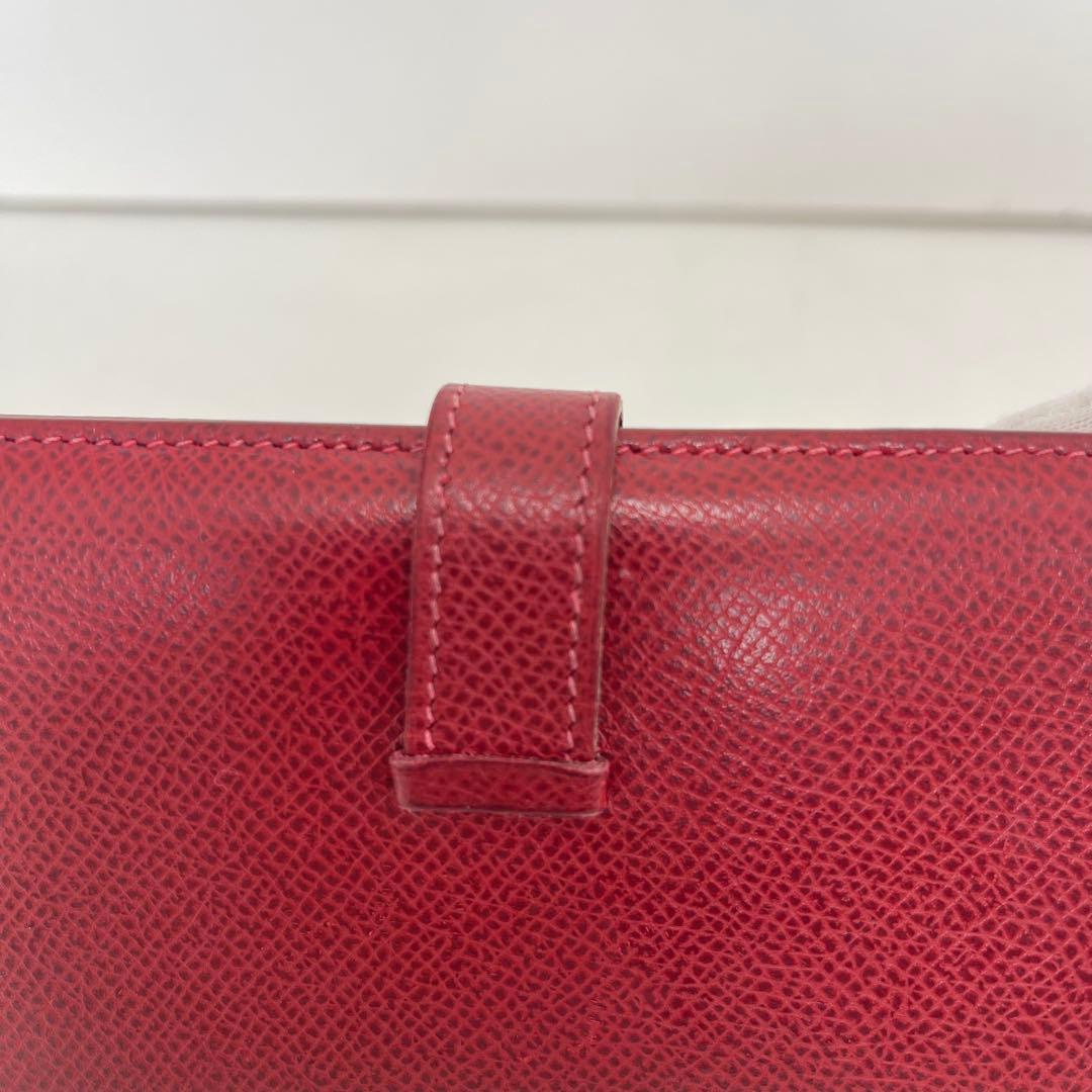 HERMES エルメス ベアンスフレ 長財布 F刻印 二つ折り レッド 赤