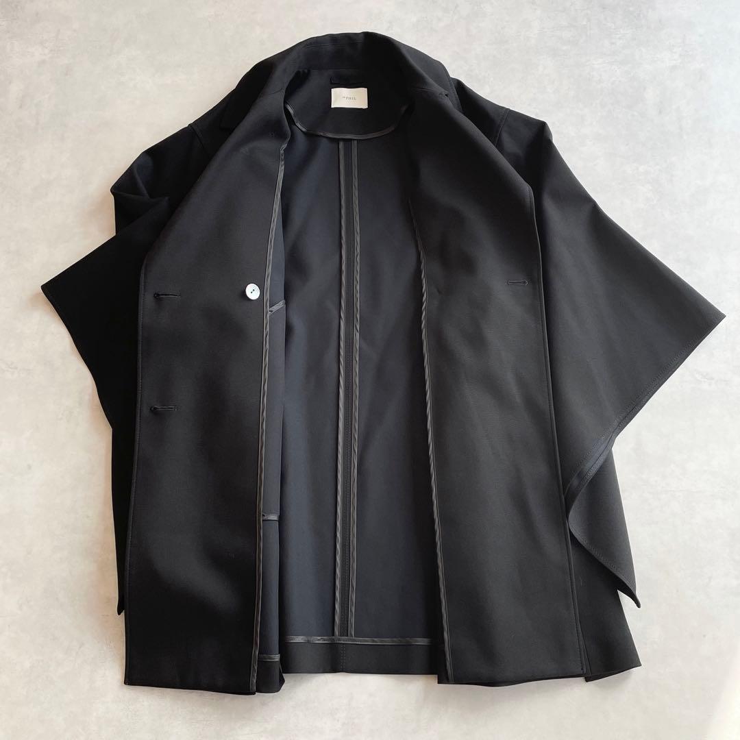 美品】LE PHIL ルフィル TRツイルストレッチジャケット ブラック