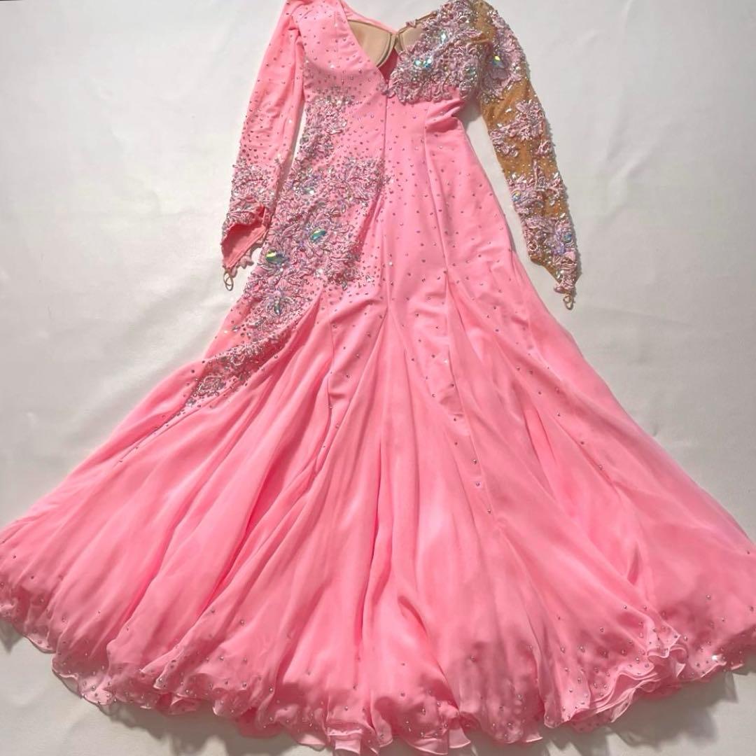 【あんこ】Chacott　社交ダンス衣装 ロングドレス ビジュー 刺繍