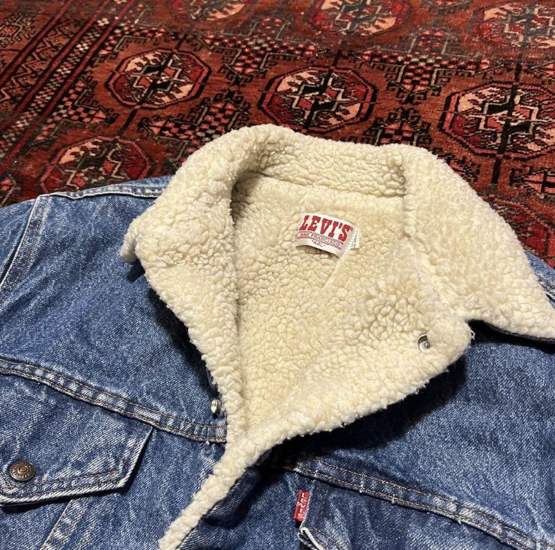 ◆身幅60 USA製SIZE42 LEVI’Sボアデニムジャケットボタン裏527