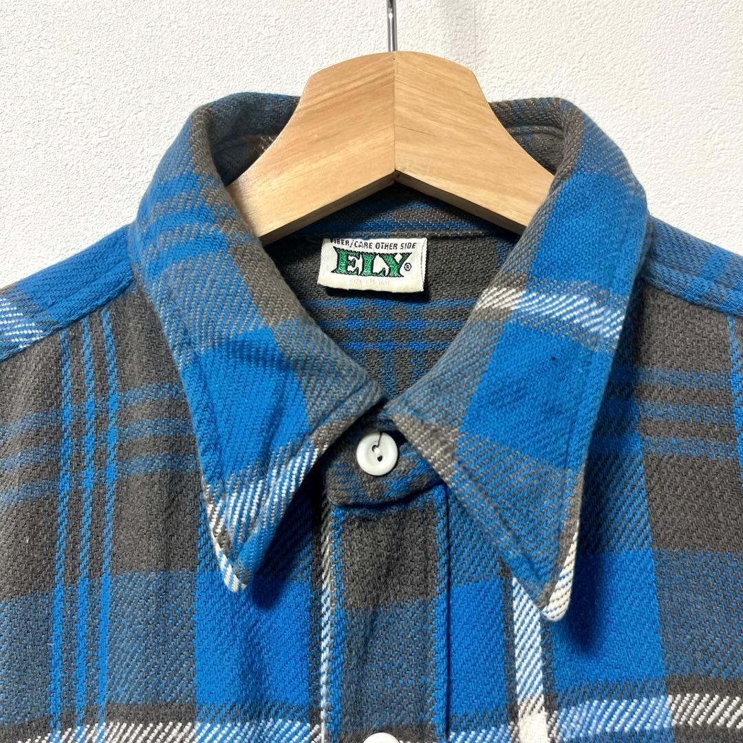 70's 《ELY / エリー》Heavy flannel shirt