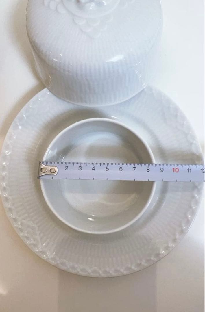 貴重◼️ロイヤルコペンハーゲン ホワイトフルーテッド バターボックス