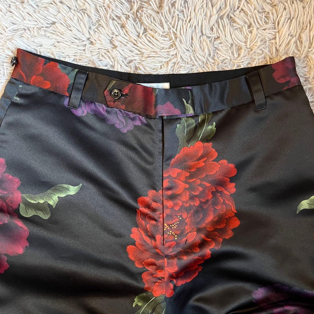 極美品 &ellecy アンドエルシー ワイドパンツ 牡丹柄 花柄 M