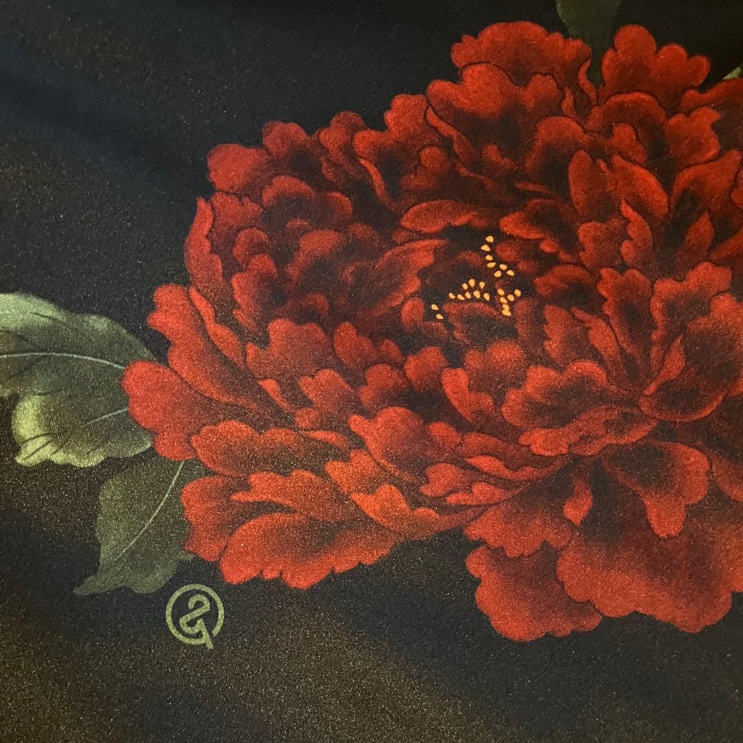 極美品 &ellecy アンドエルシー ワイドパンツ 牡丹柄 花柄 M