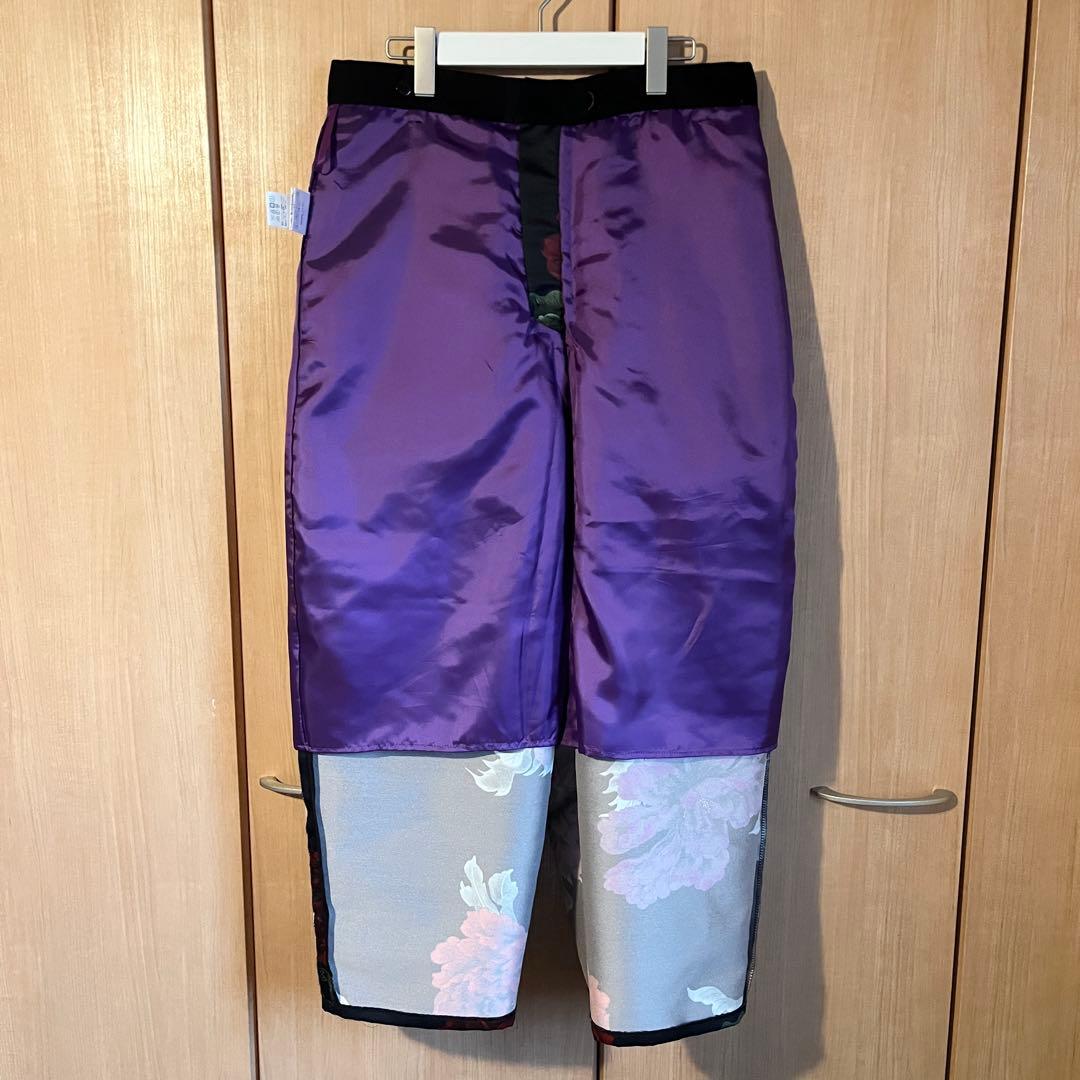 極美品 &ellecy アンドエルシー ワイドパンツ 牡丹柄 花柄 M