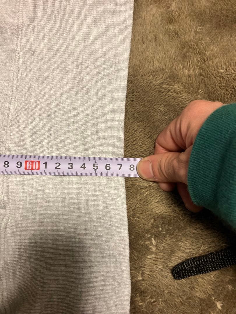 タグ無しチャンピオンリバースウィーブ　トレーナー3段プリント グレー