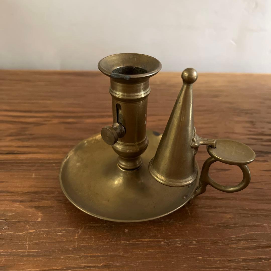 キャンドル スナッファー付き 真鍮燭台 ホルダー スタンド フランスアンティーク