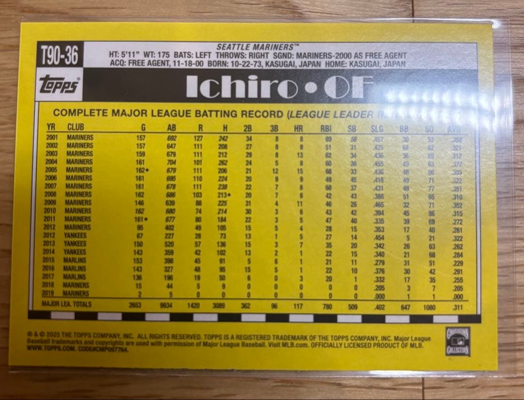 ⭐️正月特価⭐️【激レア】イチロー　記念プラーク 殿堂入り盾➕toppsカード