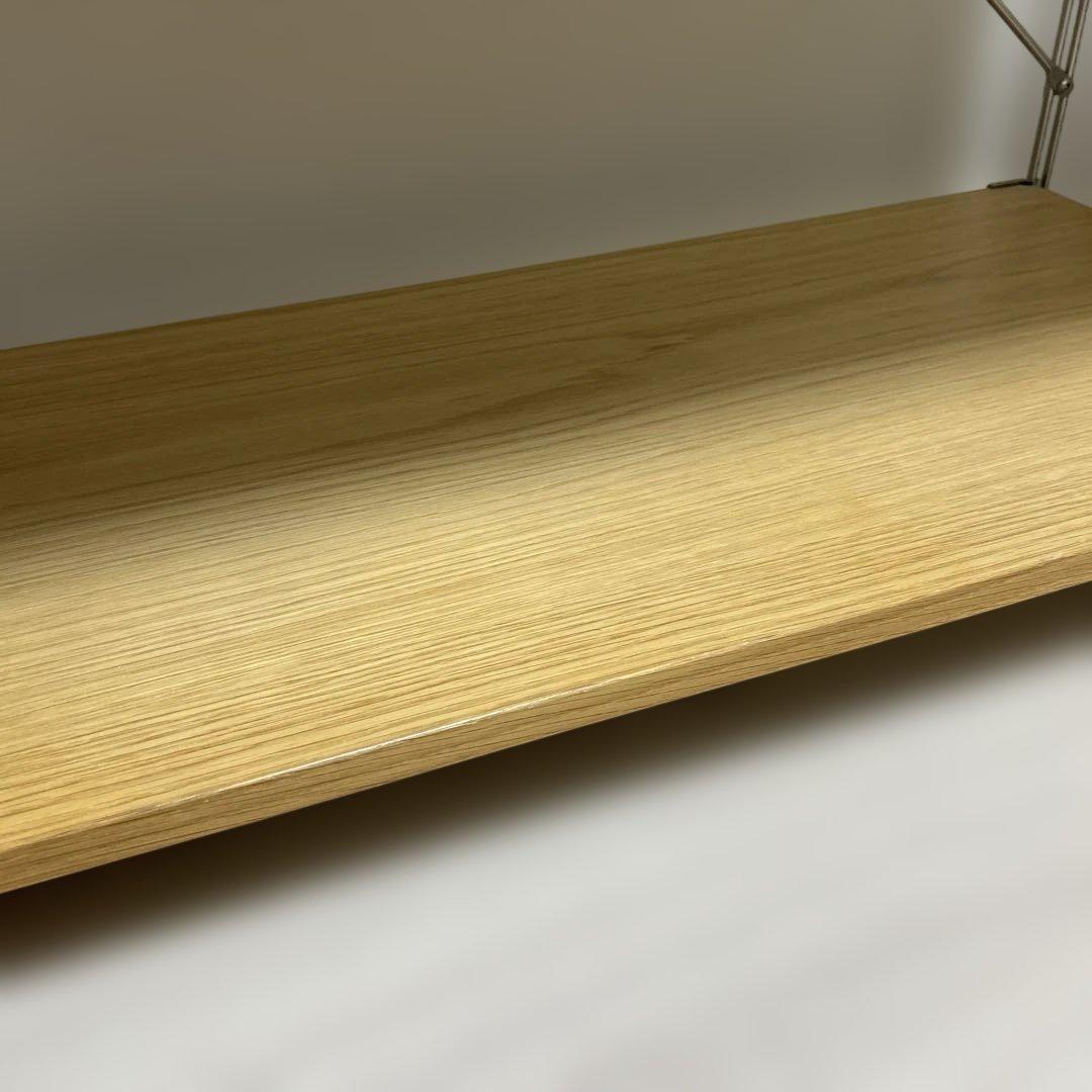 【美品】無印ステンレスユニットシェルフ　オーク材棚セットワイド　大