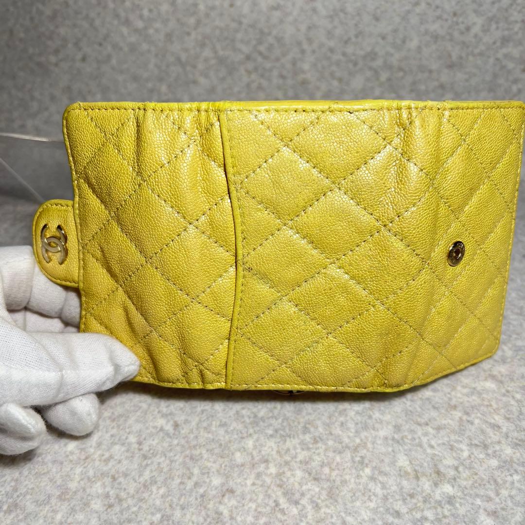 CHANEL イエロー キーケース マトラッセ4連&リング付