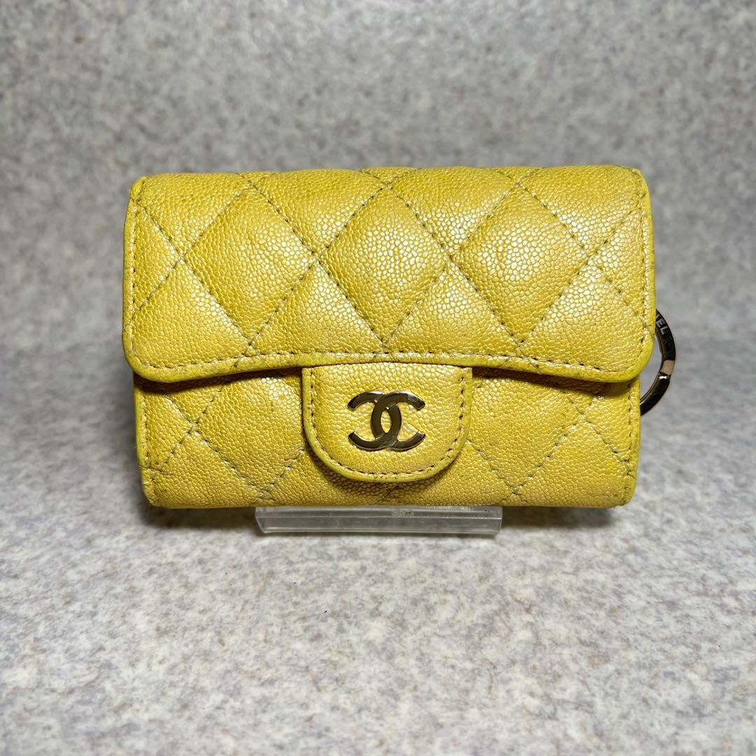 新着ファッション - CHANEL イエロー キーケース マトラッセ4連&リング付