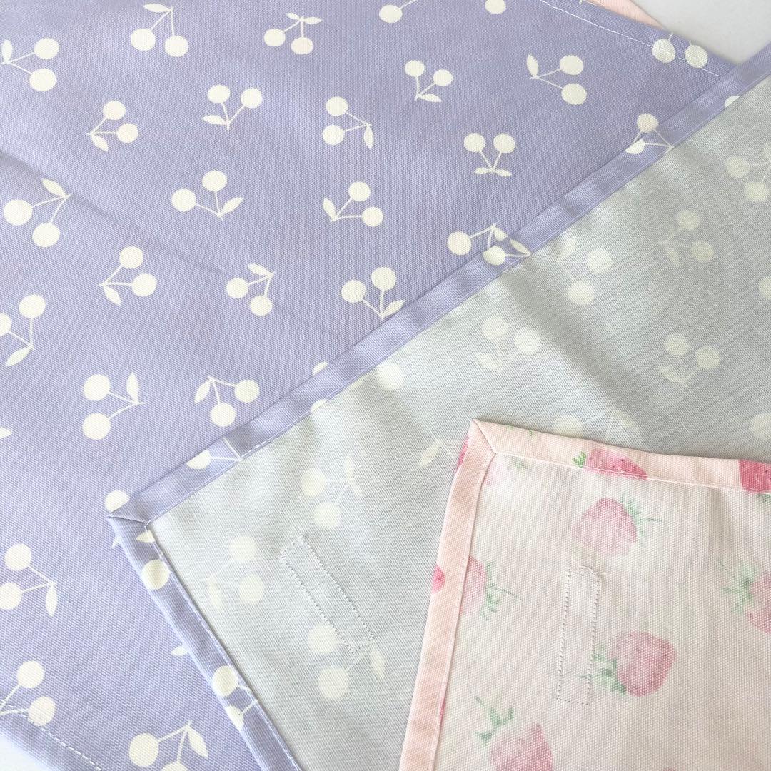 Ozzy様　確認用　いちご　さくらんぼ　ランチョンマット　給食袋　名入れ