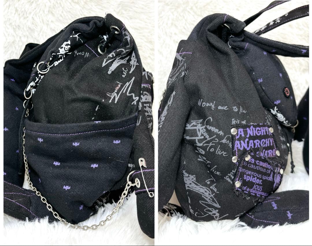 極美品 h.naoto エイチナオト うさぎリュック バックパック punk 黒