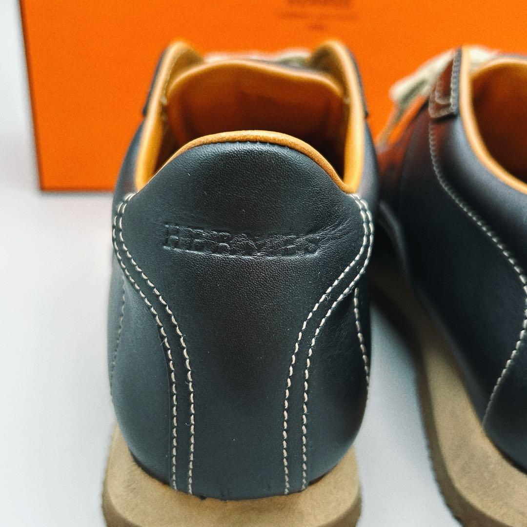 エルメス★未使用級★クイックレザー★スニーカー★24.0～24.5cm★ブラック