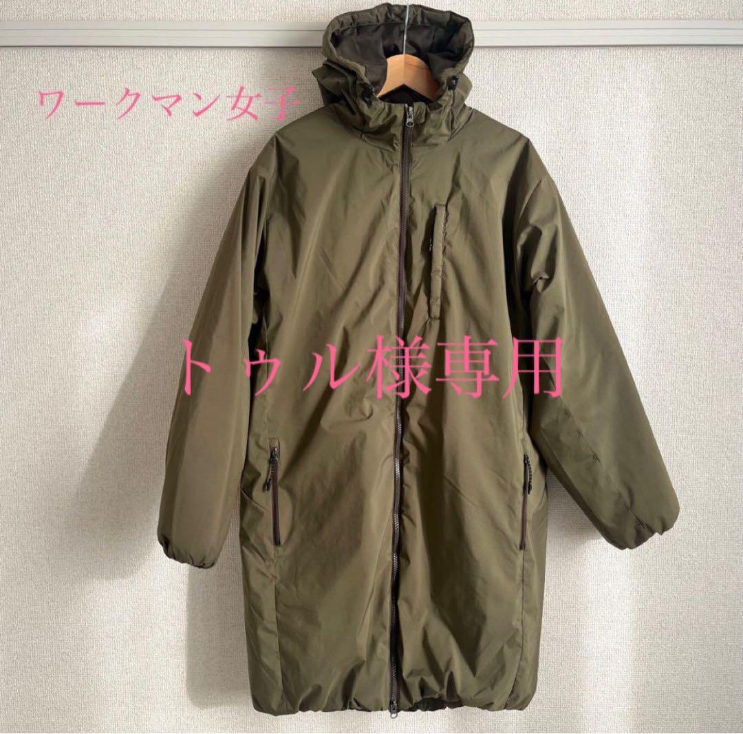 ワークマン女子 フード付きモッズコート オリーブグリーン Lサイズ