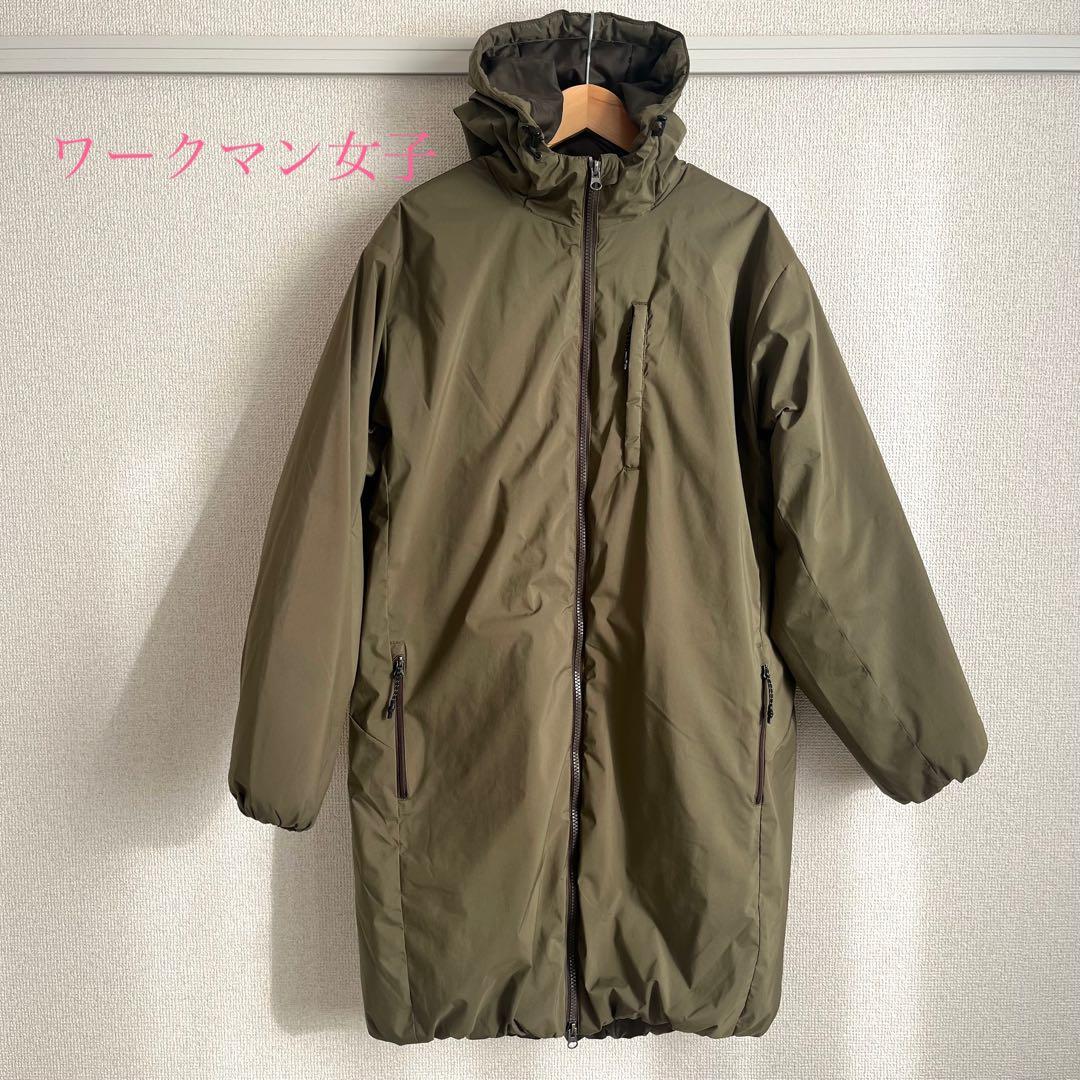 ワークマン女子 フード付きモッズコート オリーブグリーン Lサイズ