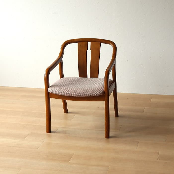 オールド カリモク アームチェア レトロ 肘付イス ④ | 激安通販のイー