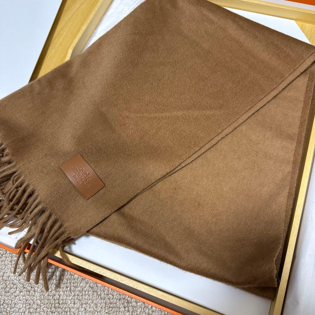 エルメス マフラー ビキューナ100% キャメル 専用箱付き-ジャパン公式