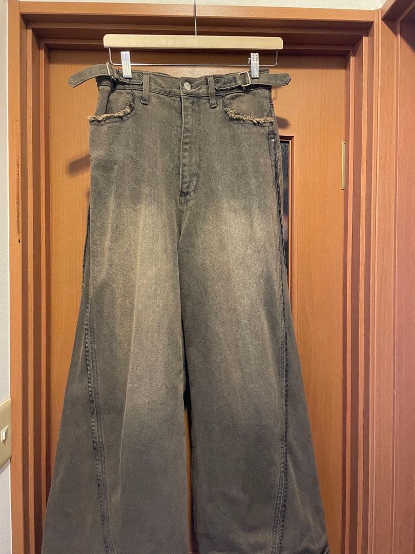 GRANCY】ジップデザイン バギーデニム パンツ グランシー ブラウン 美品