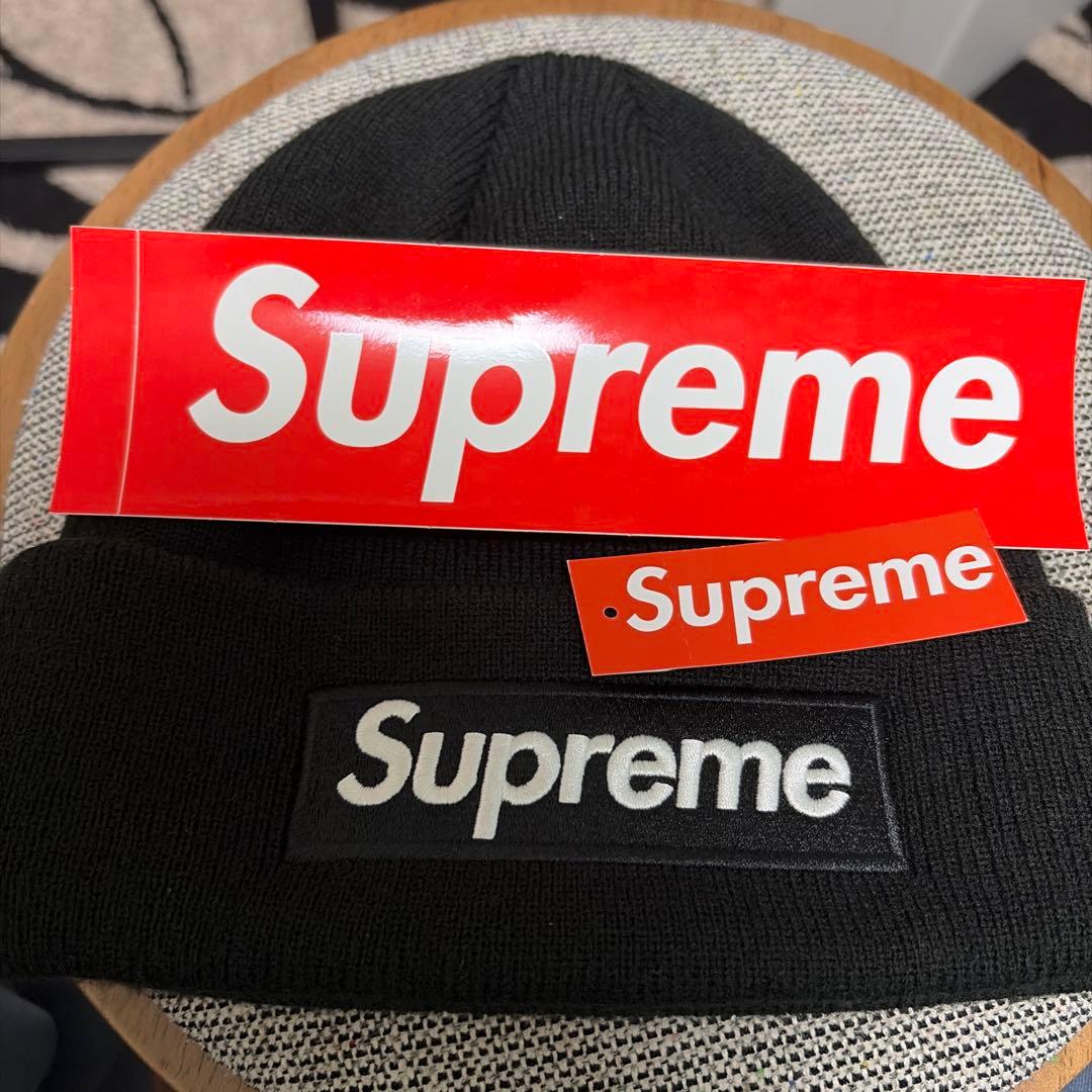 シュプリーム　supreme ボックスロゴ　ビーニー　黒