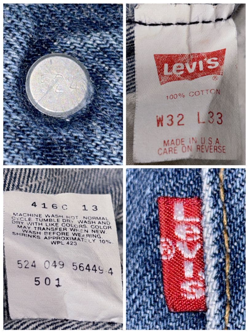 希少【80s】Levi's 501xx USA製 赤文字 ハチマル W32