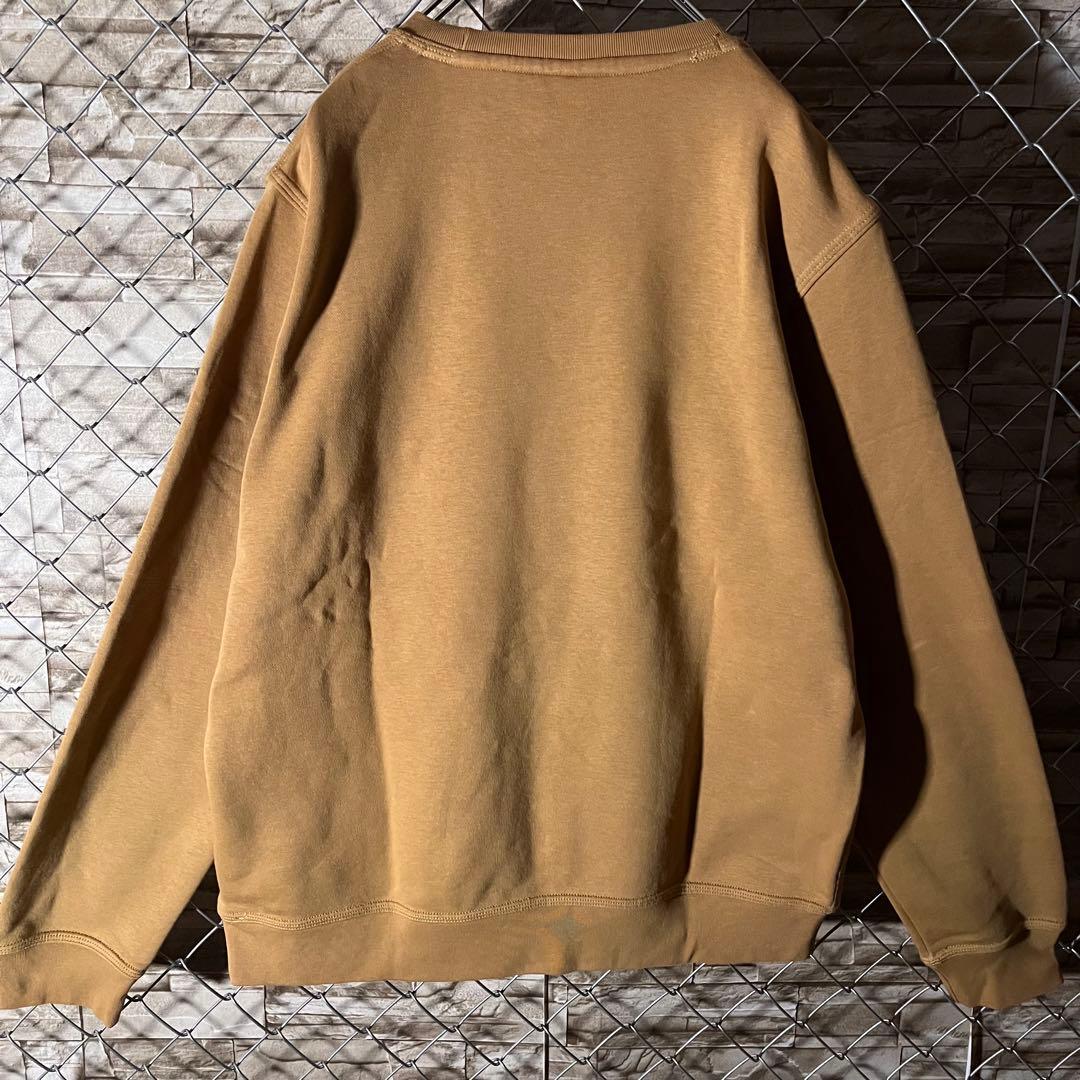 【特大2XL】ナイキ　NIKE スウェット　刺繍ロゴ　スウォッシュ　ブラウン