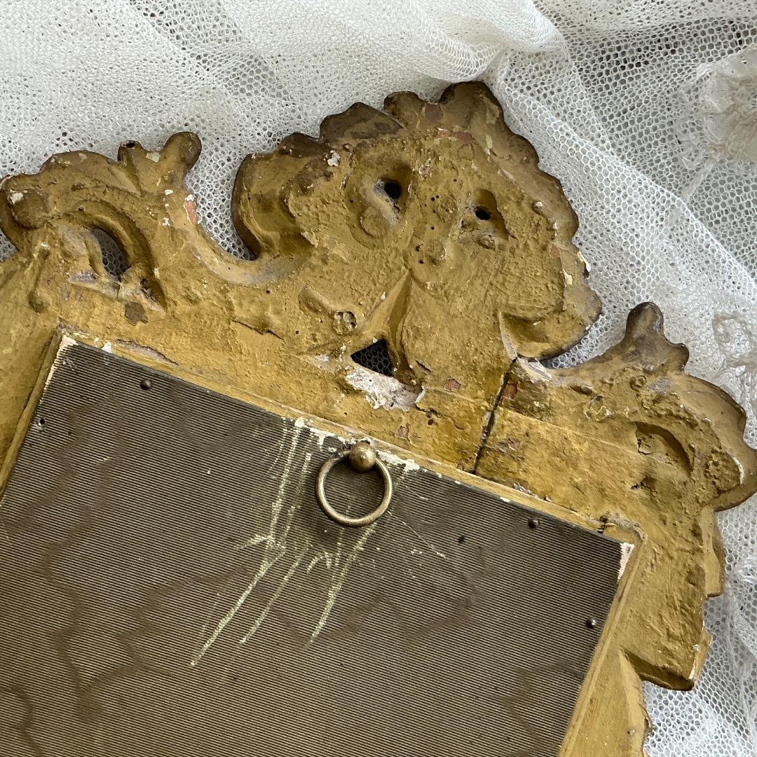 フランスアンティーク　聖母マリア　フレーム　メダイ　十字架　聖テレサ