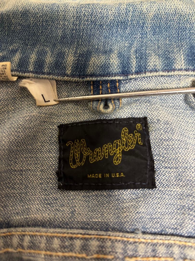 み*き様 激レアUSA製Wrangler ラングラーデニムJkスナップ釦 Lサイ