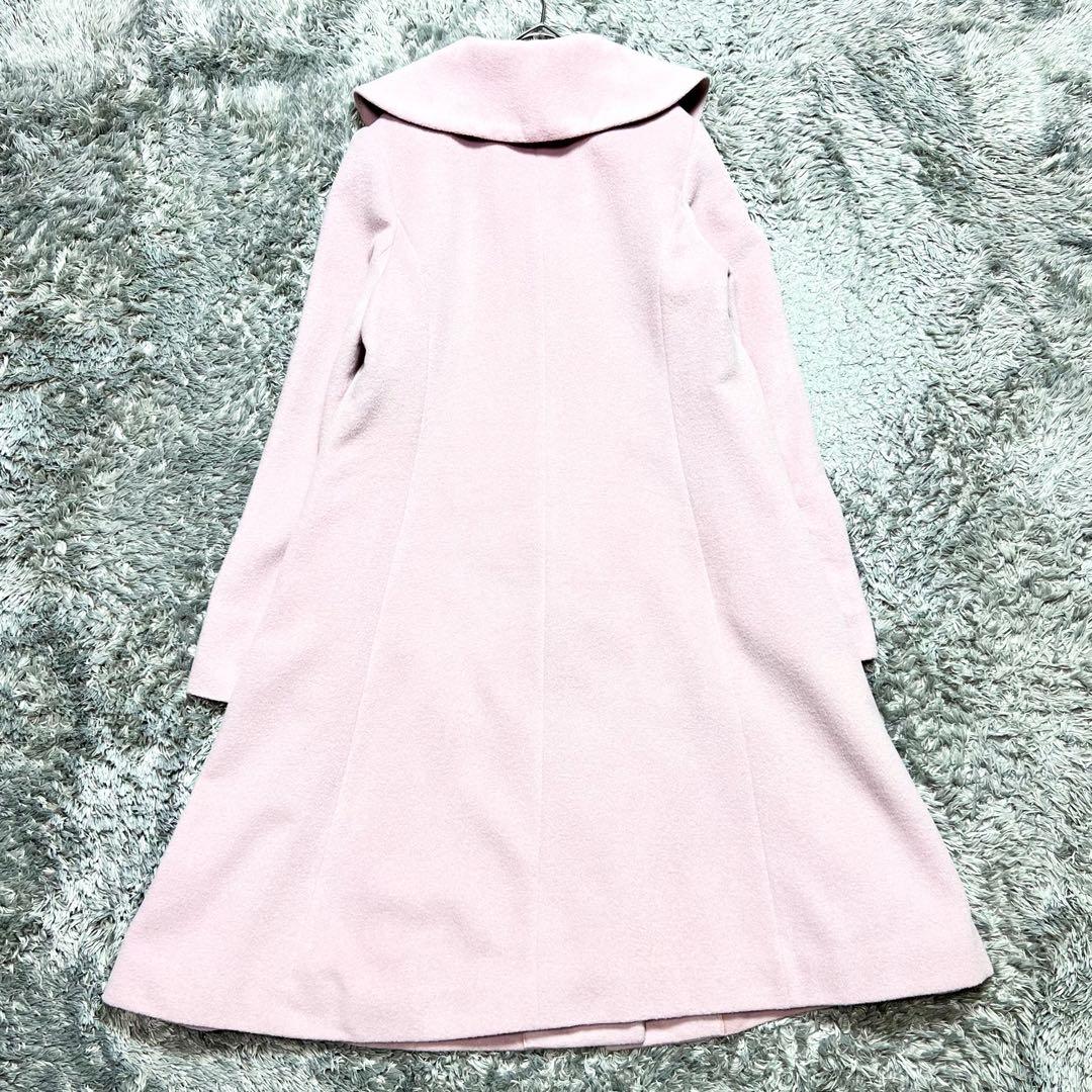 トゥービーシック アンゴラ ビッグカラーコート　ピンク　L相当　美品