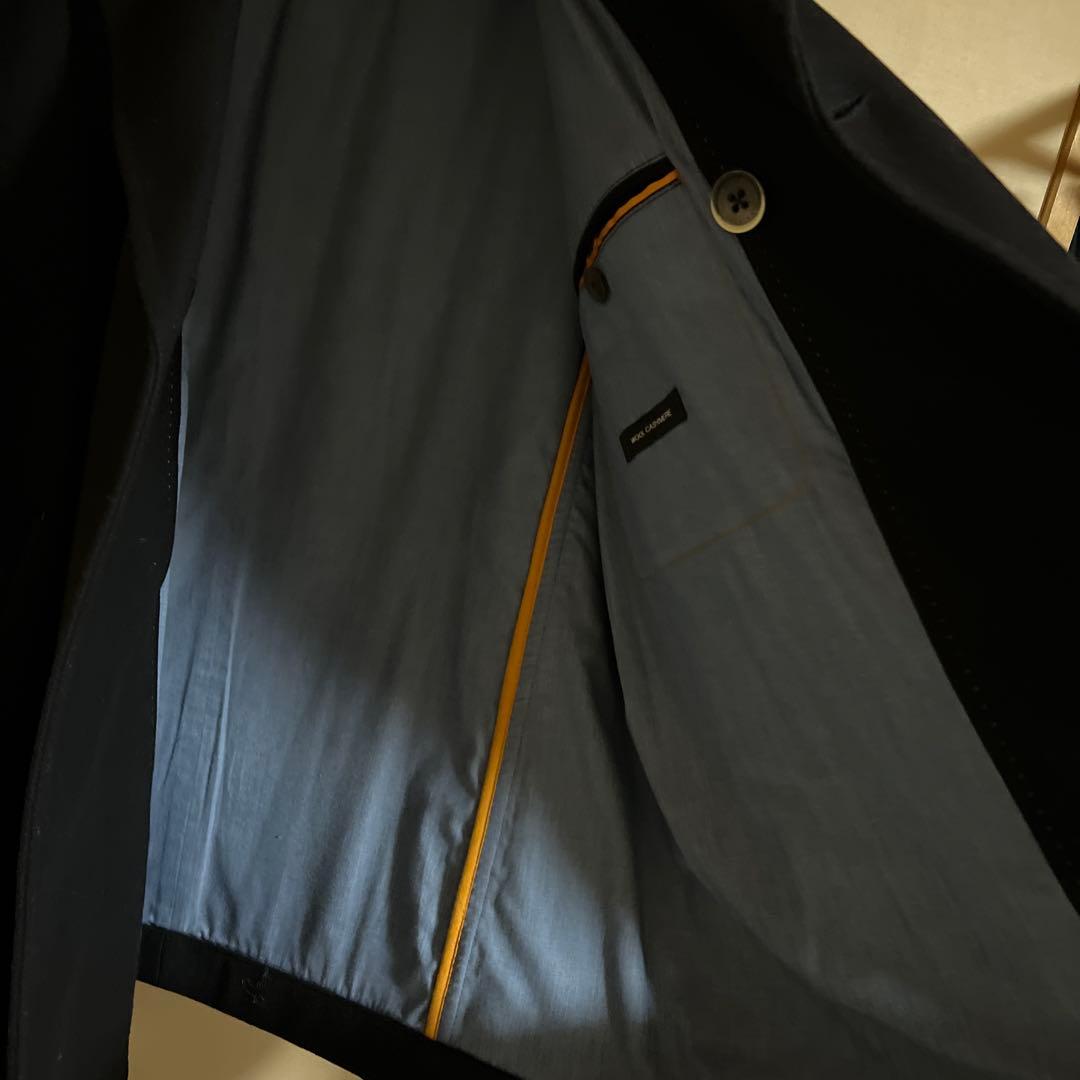 m*8様 ヒューゴボス PコートHUGO BOSSウールカシミヤ56XXL紺色ネ