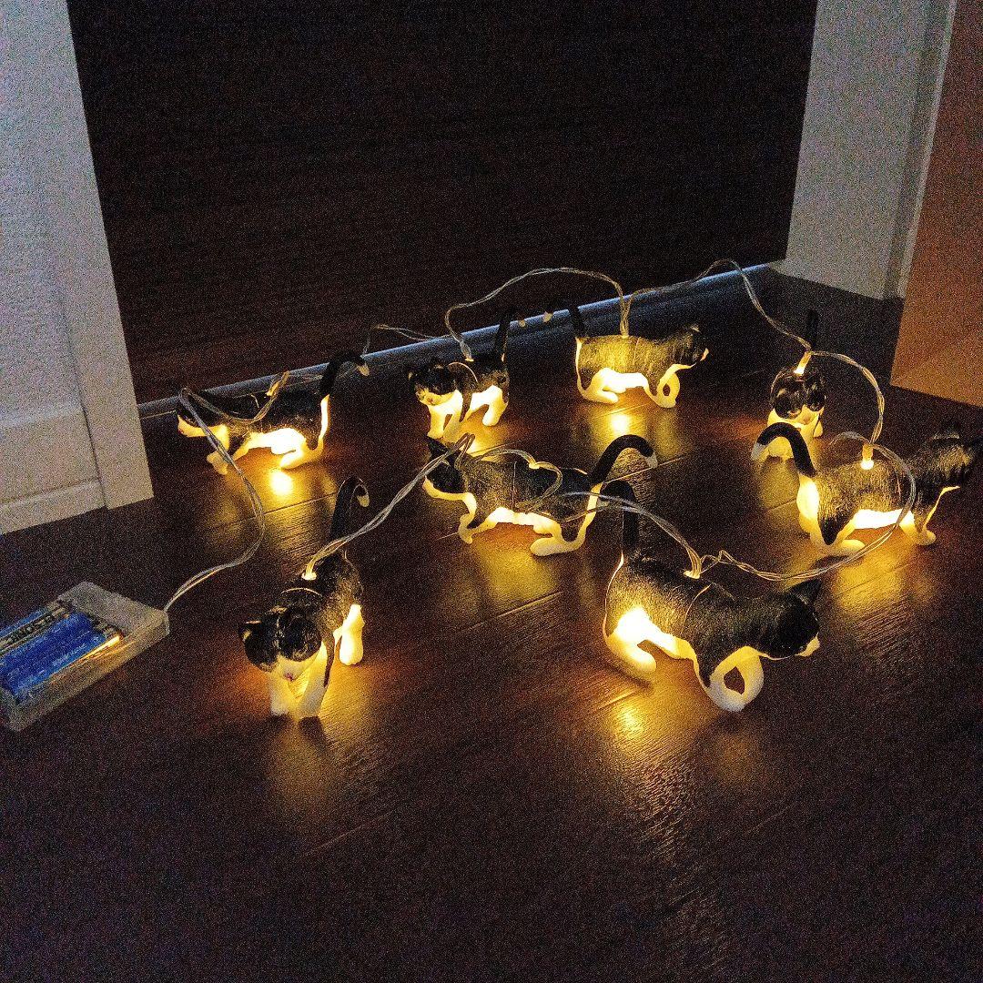 黒ハチワレねこちゃん 10匹フィギュアライト - メルカリ