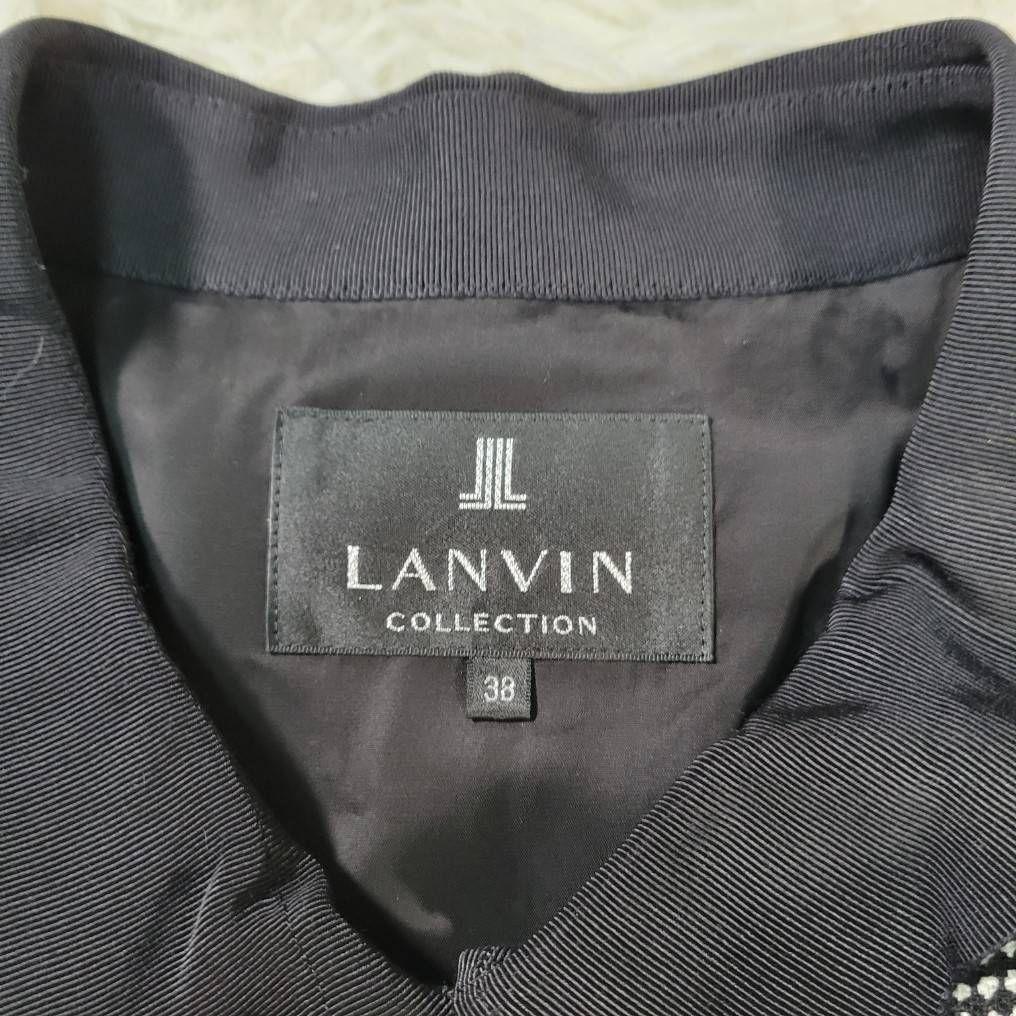 美品✨ランバンコレクション ツイード ワンピース 五分袖 M 比翼