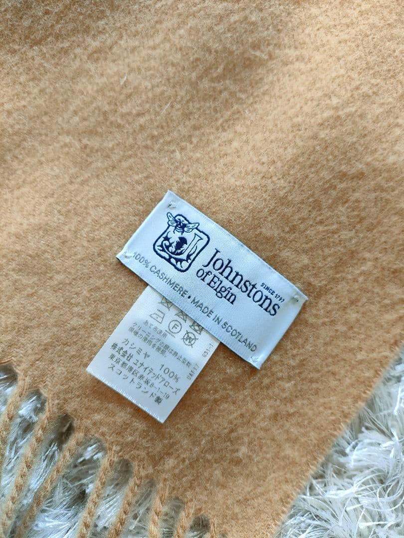 Johnstons of Elgin カシミヤストール キャメル　ジョンストンズ