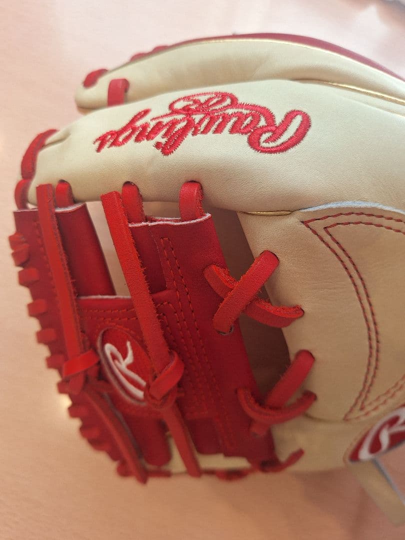 Rawlings 硬式トレーニンググローブ左投用 クリーム/レッド