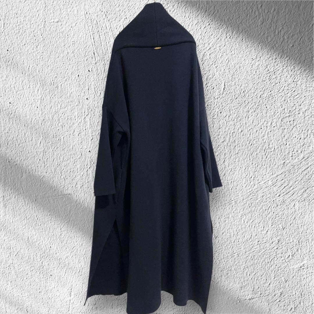 MUSE de Deuxieme Classeスムースニットガウンコート　黒