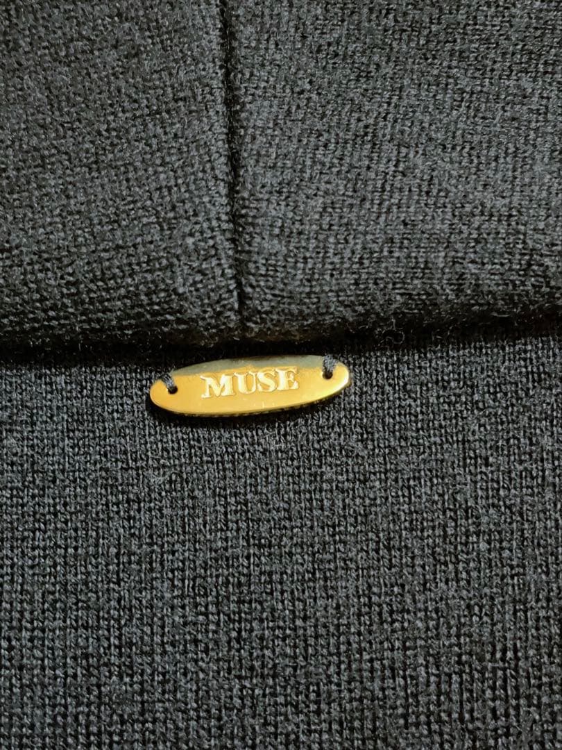 MUSE de Deuxieme Classeスムースニットガウンコート　黒