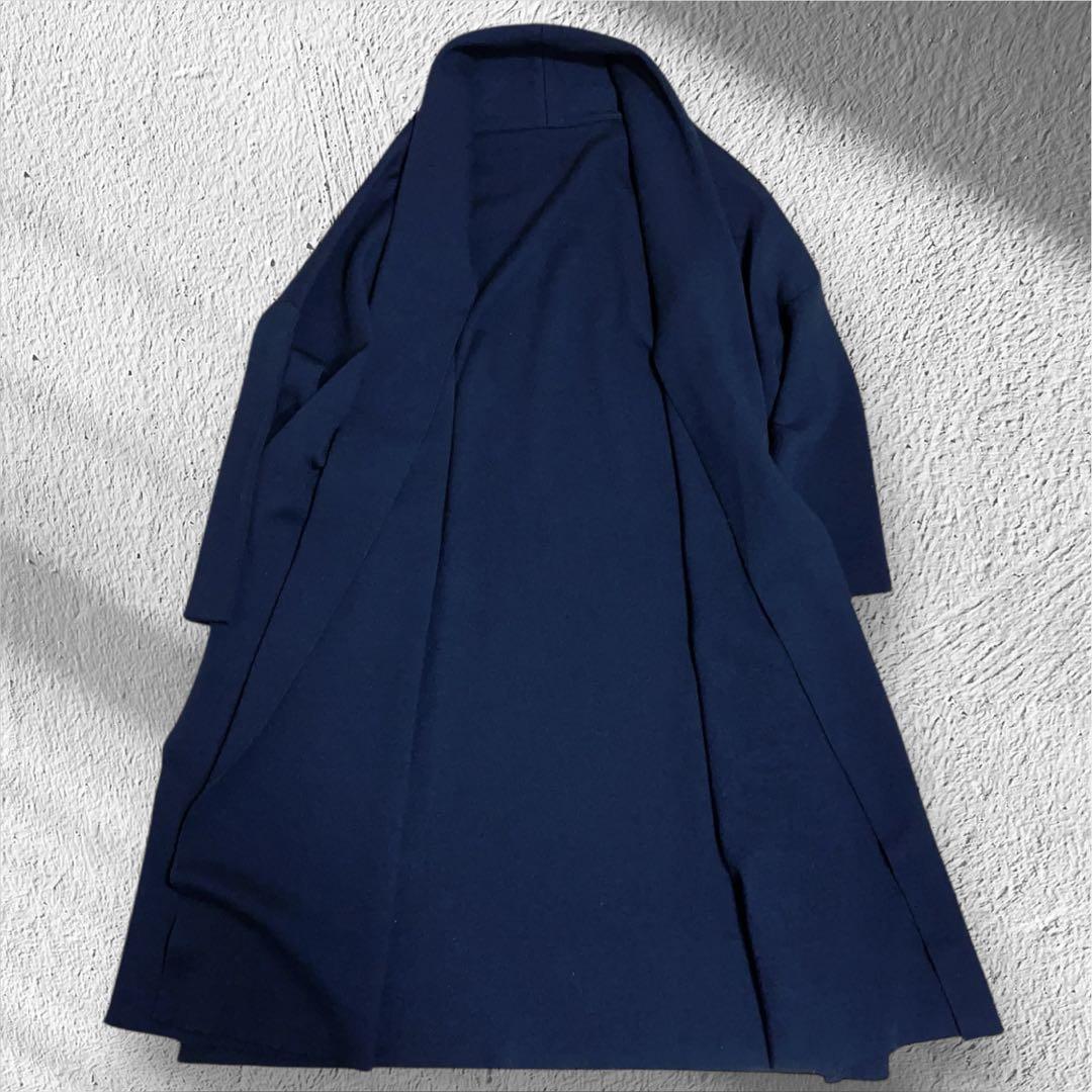 MUSE de Deuxieme Classeスムースニットガウンコート　黒