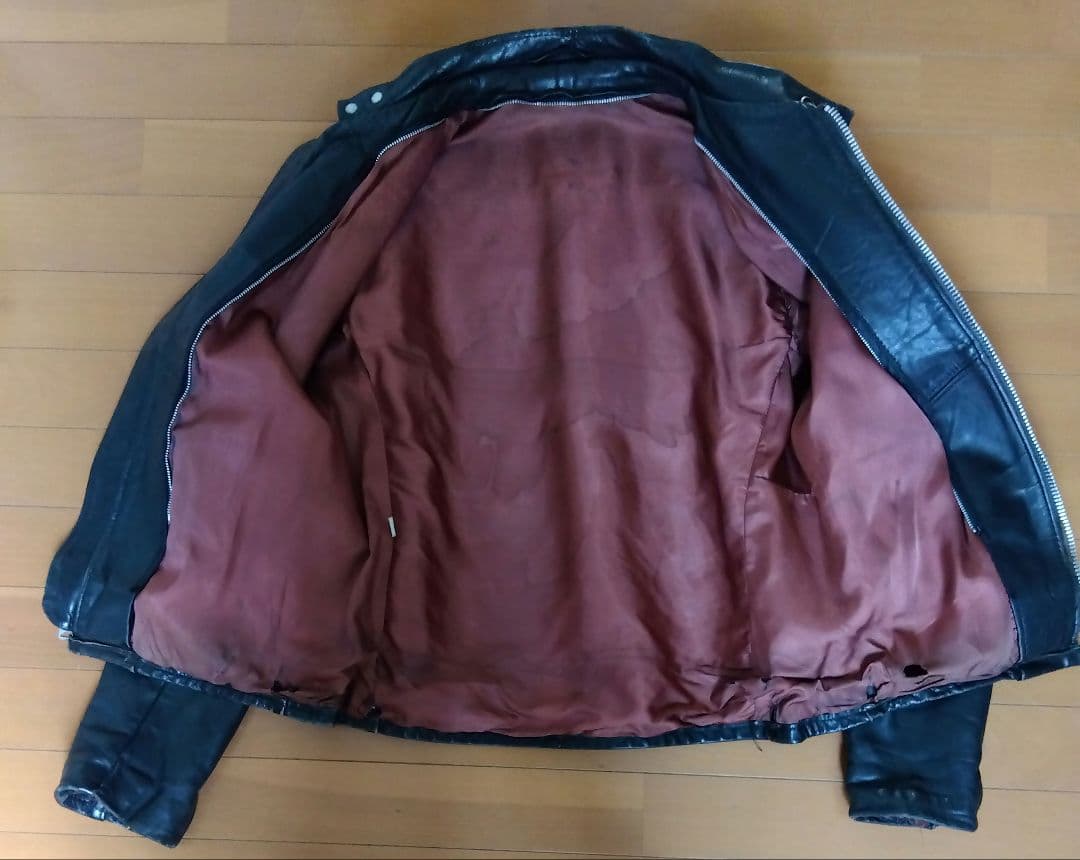 Schott vintage 牛革 シングルライダース ボアインナー付き 38