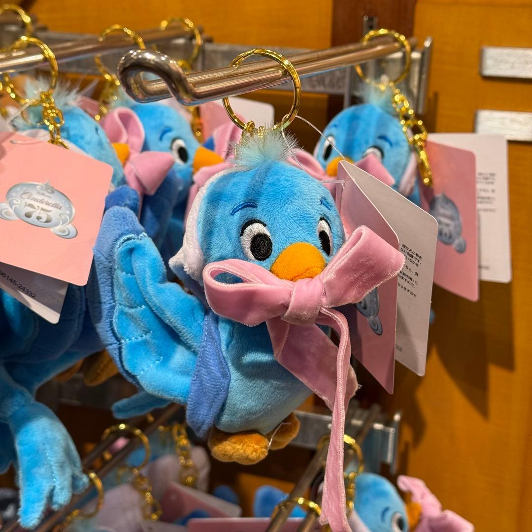 ディズニーストア シンデレラ 青い鳥 ぬいぐるみキーホルダー 75周年