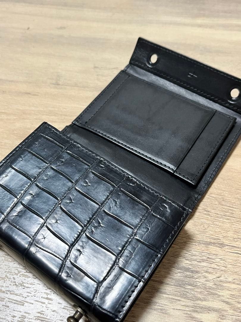 エムピウ ミッレフォッリエ 財布 クロコダイル 1枚革 メンズ