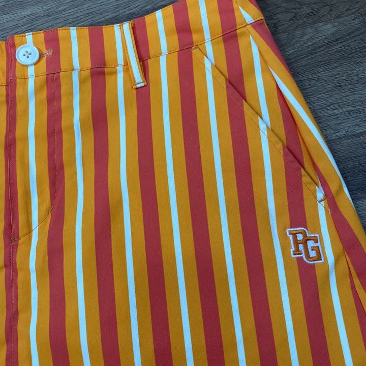 美品♡パーリーゲイツ♡ストライプ♡スカート♡オレンジ♡M