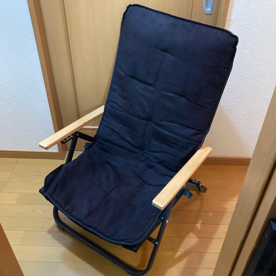 KZM 黒 ブラック 椅子 アウトドア リクライニング モーション チェア