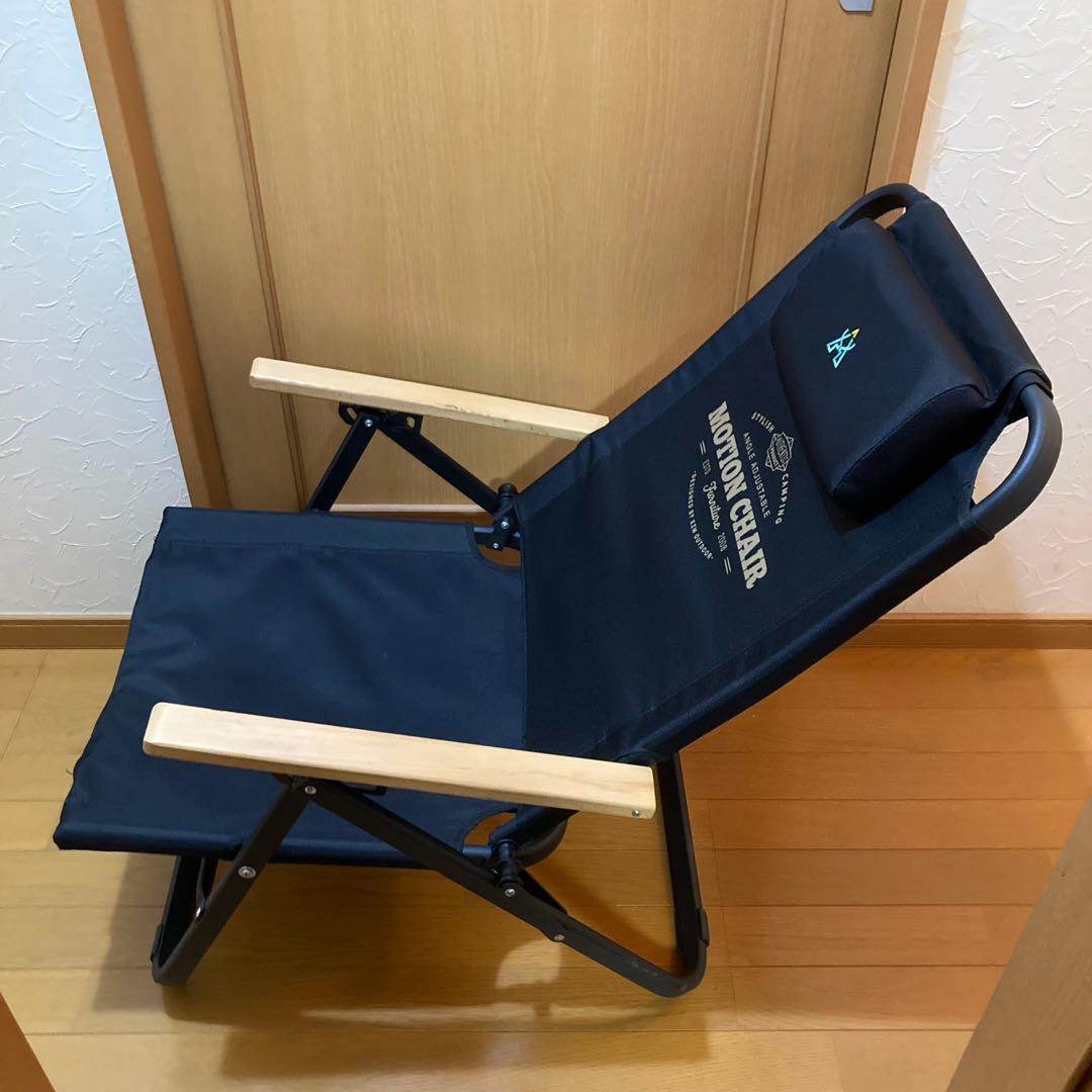 KZM 黒 ブラック 椅子 アウトドア リクライニング モーション チェア