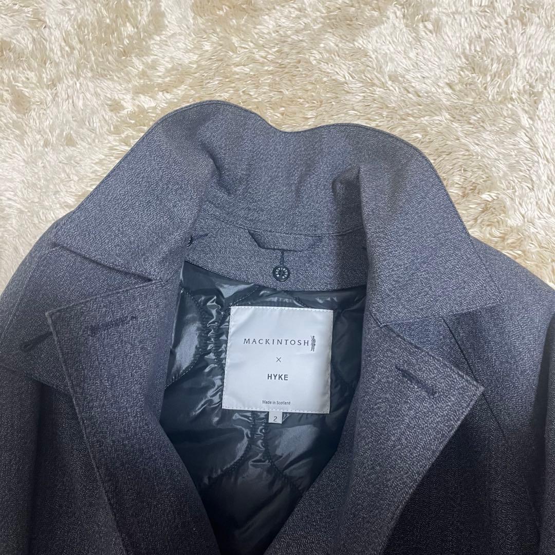 美品 マッキントッシュ × HYKE ゴム引き ライナー ステンカラー コート