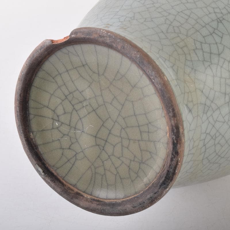 中国 南宋 官窯 青磁 金糸鉄線 貫耳双耳瓶 C 7058A - メルカリ